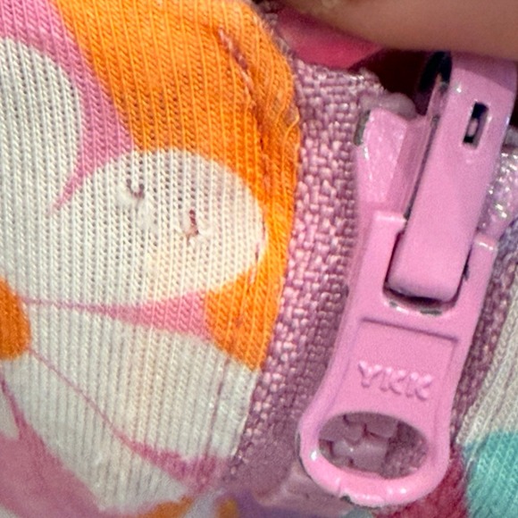 Bums & Roses Reversible Hoodie Jacket Girls 7/8 Pink Checkered Floral - Picture 10 of 10